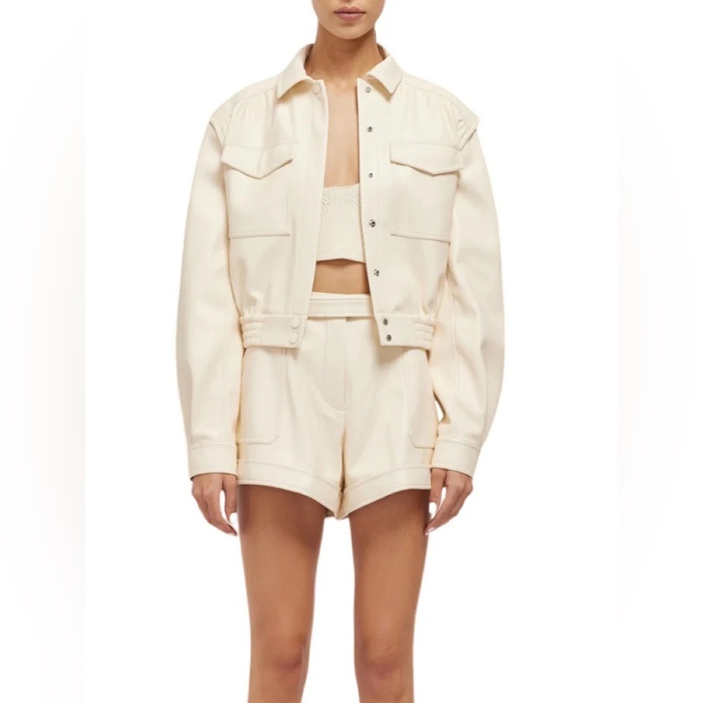 Jonathan Simkhai Marbella Jacket In Ecru Size Xs Nwt Utility Jacket Cropped